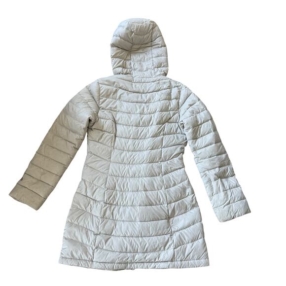 The North Face Light Grey Down Long Hooded Puffer Coat - Picture 2 of 12